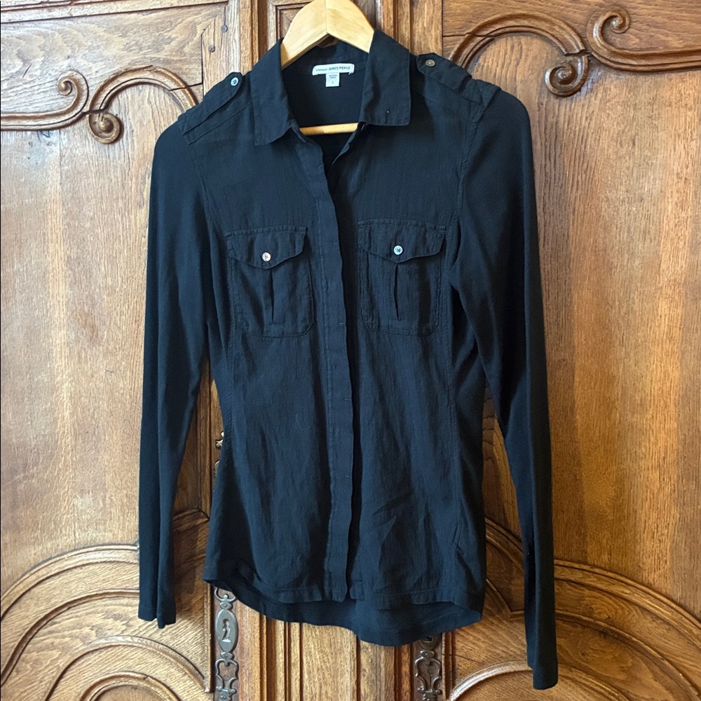 James Perse Black Button Down Shirt - Picture 3 of 10